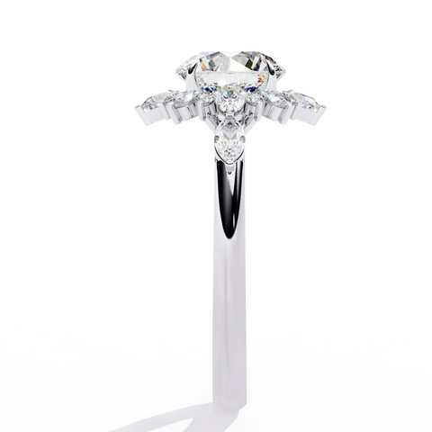 The Celestial Bloom Round Cut Ring