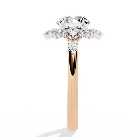 The Celestial Bloom Round Cut Ring