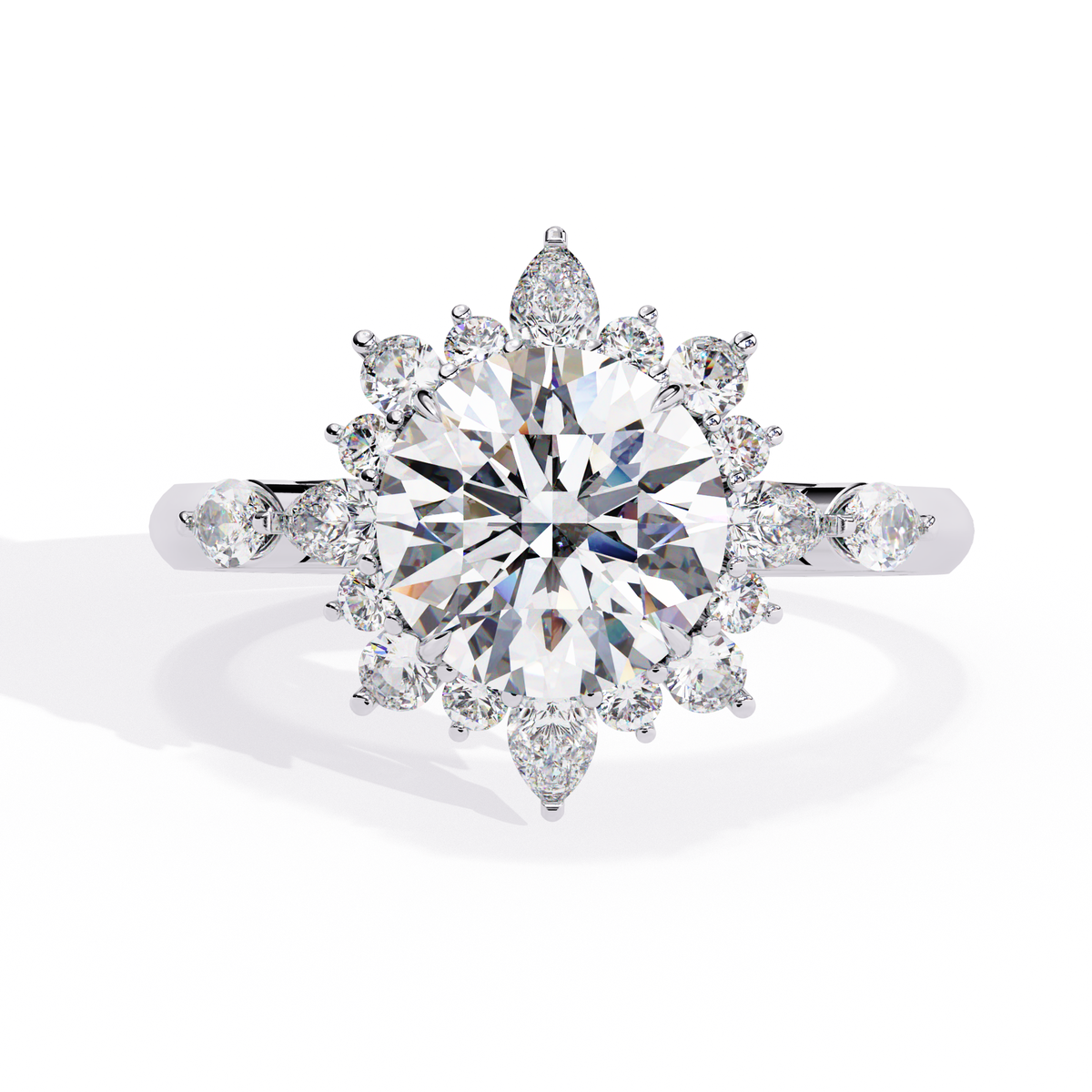 The Celestial Bloom Round Cut Ring