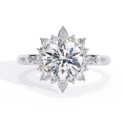 The Celestial Bloom Round Cut Ring