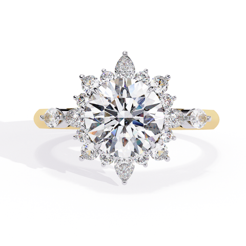 The Celestial Bloom Round Cut Ring