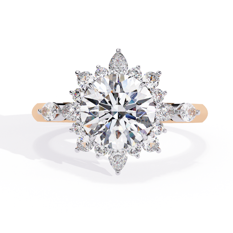 The Celestial Bloom Round Cut Ring