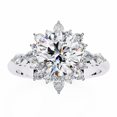 The Celestial Bloom Round Cut Ring