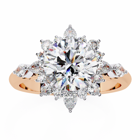 The Celestial Bloom Round Cut Ring
