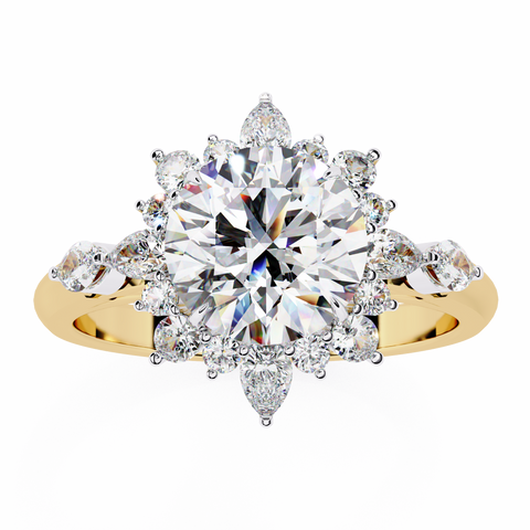 The Celestial Bloom Round Cut Ring