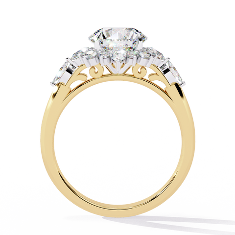 The Celestial Bloom Round Cut Ring