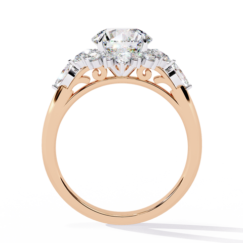 The Celestial Bloom Round Cut Ring