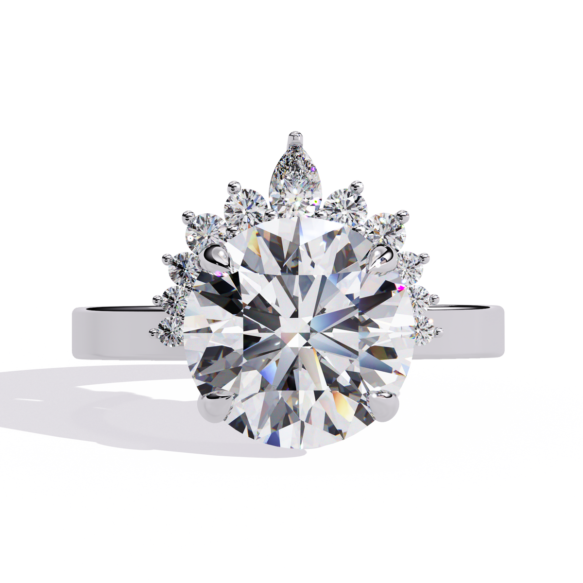 The Celestial Crest Round Cut Ring