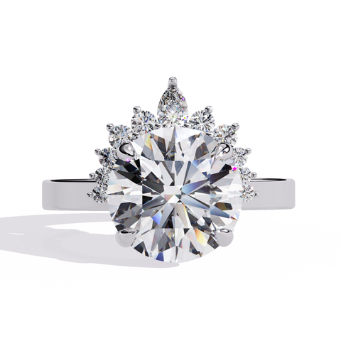 The Celestial Crest Round Cut Ring