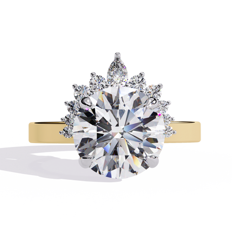 The Celestial Crest Round Cut Ring