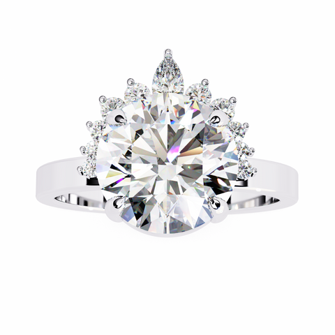 The Celestial Crest Round Cut Ring