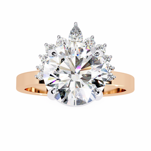 The Celestial Crest Round Cut Ring