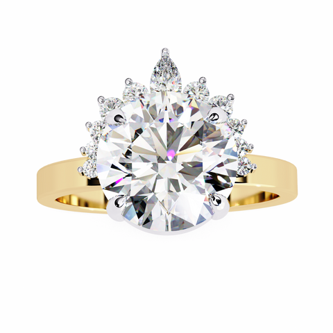 The Celestial Crest Round Cut Ring