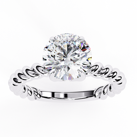 The Golden Whirl Round Cut Ring