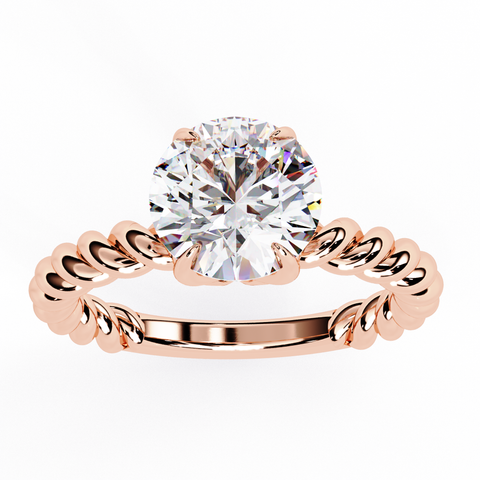 The Golden Whirl Round Cut Ring