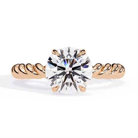 The Golden Whirl Round Cut Ring