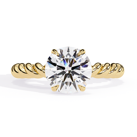 The Golden Whirl Round Cut Ring