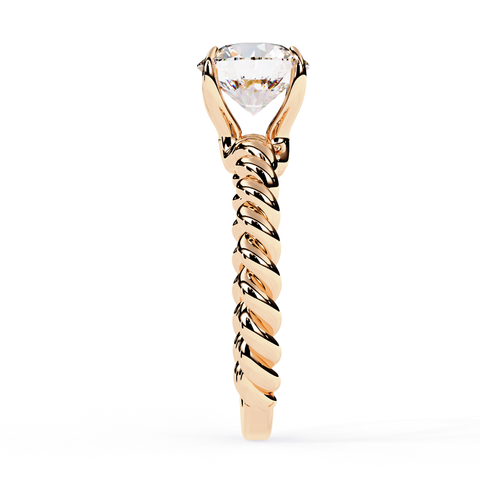 The Golden Whirl Round Cut Ring