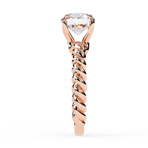 The Golden Whirl Round Cut Ring