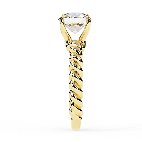 The Golden Whirl Round Cut Ring